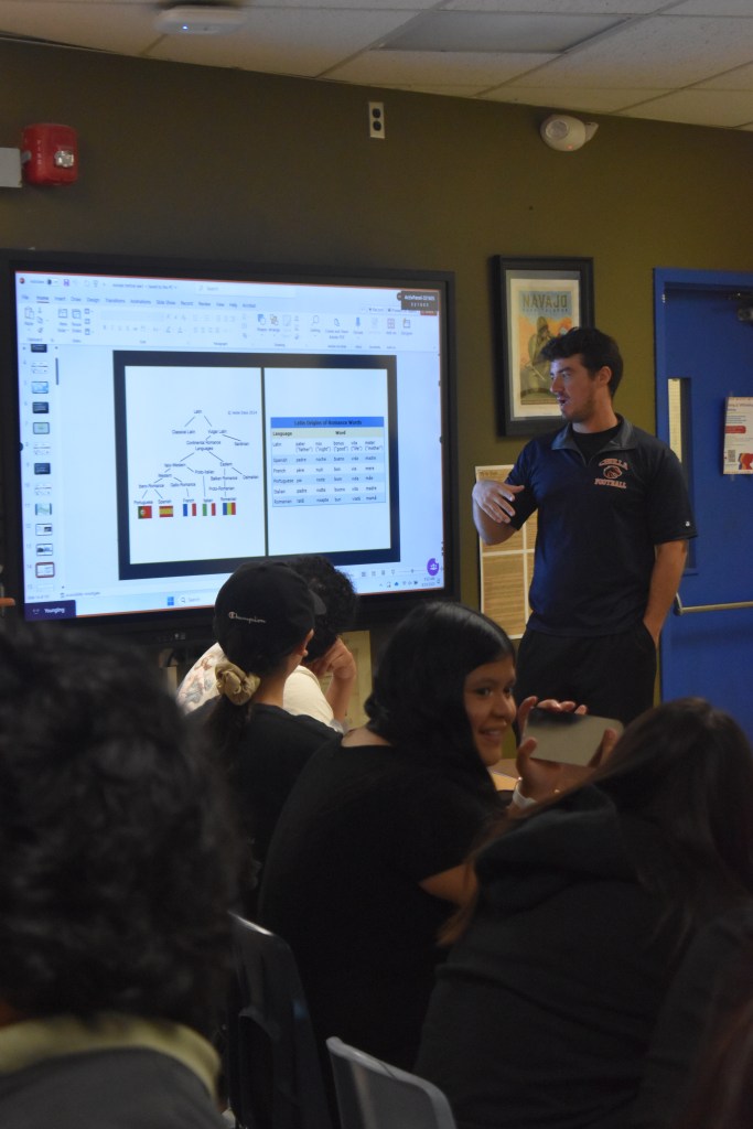 Youngling teaching students about the Roman Empire & Middle Ages/dark ages.
